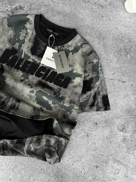 Футболка Balenciaga tie-dye premium з qr-code та бірками i57/7771