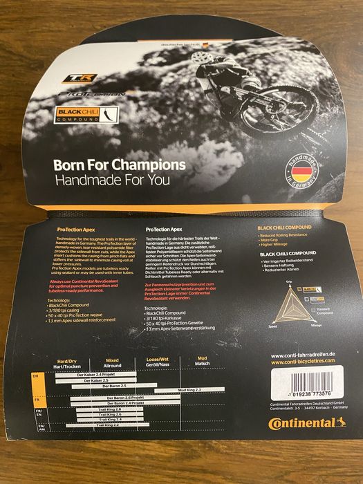 Покришка велосипедна continental der baron