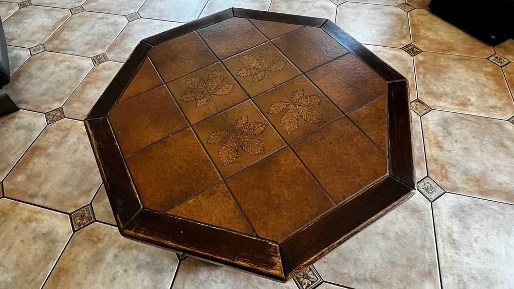 Stolik drewniany/terakota