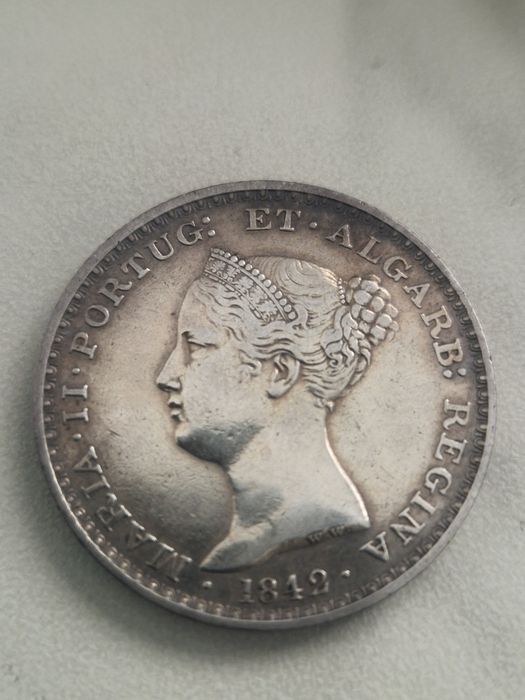 Moeda de prata 500 Reis 1842 D. Maria II