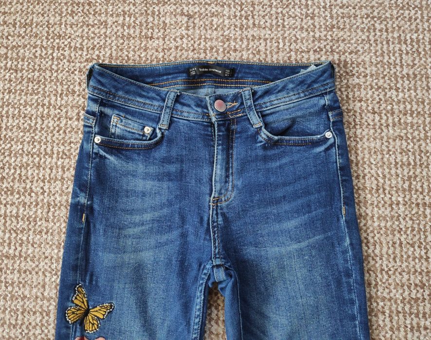 Zara skinny жіночі джинси з вишивкою оригінал 00 W24