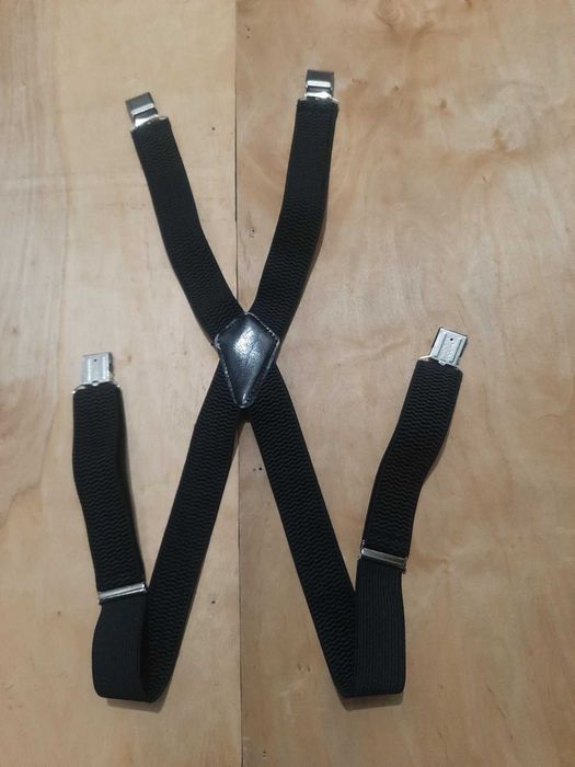 Підтяжки чоловічі нові чорні Х-образні на зріст до 180 см