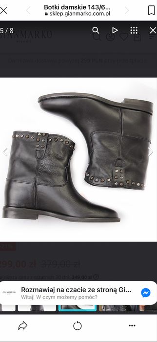 Gianmarko botki czarne skóra roz 40