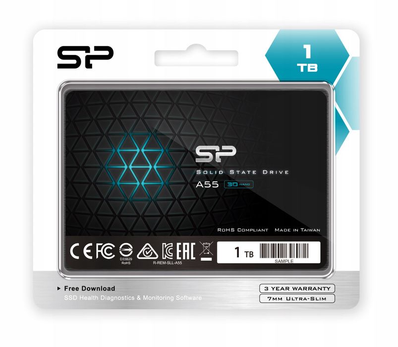 Dysk SSD Sp Silicon Power 1TB A55 SLC SATA III 2.5” Wewnętrzy Dysk SSD