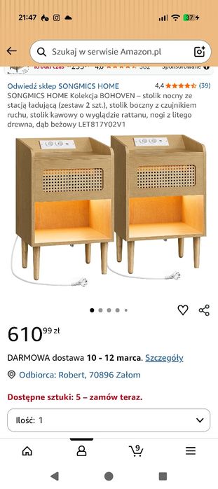 Stoliki nocne BOHO 2szt. Nowe!!!