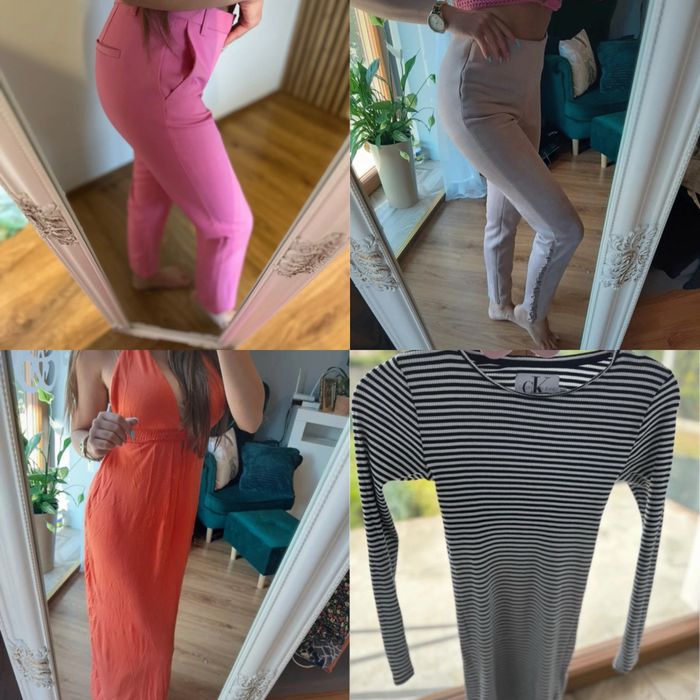 Wielki karton ubrań zara hilfiger mohito calvin klein adidas itp