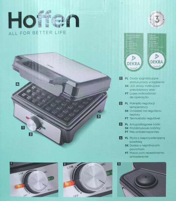 Gofrownica Hoffen 1600 W, nowa.