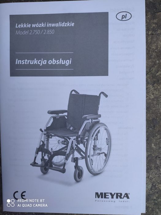 Wózek inwalidzki, nowy, MEYRA, model 2.750/2.850