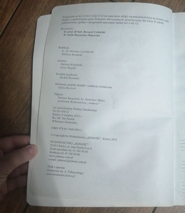 Podręcznik klasa 2 religia  Idziemy do Jezusa Jedność