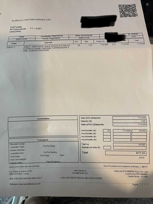 Sofá elétrico 2 lugares