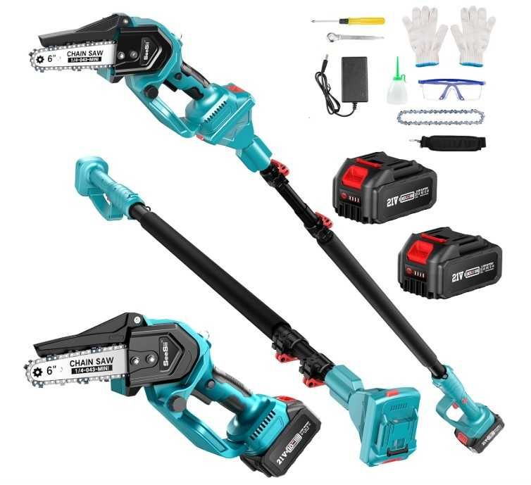 Mini piła łańcuchowa na wysięgniku teleskopowym 2.7m, 2 akumulator 4Ah
