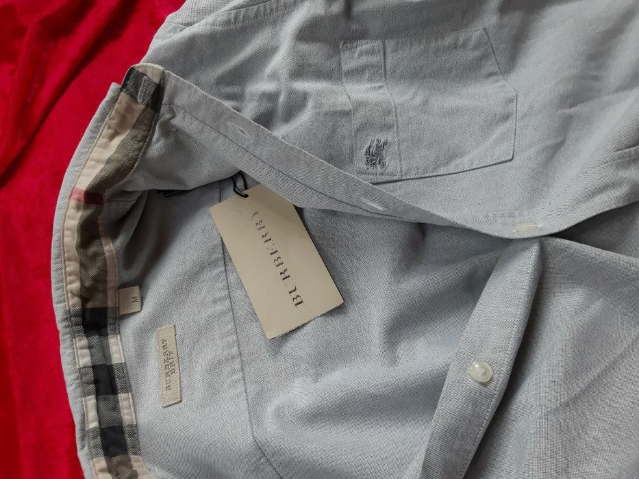 Burberry koszula szara L 100% oryginał nr seryjny piękna elegancka