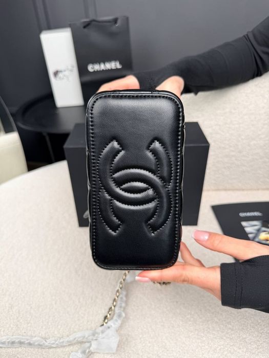 ‼️SALE‼️ Chanel Mini Vanity Case in Black Lambskin / Chanel Mini Vanity Case / женская кожаная сумочка Шанель