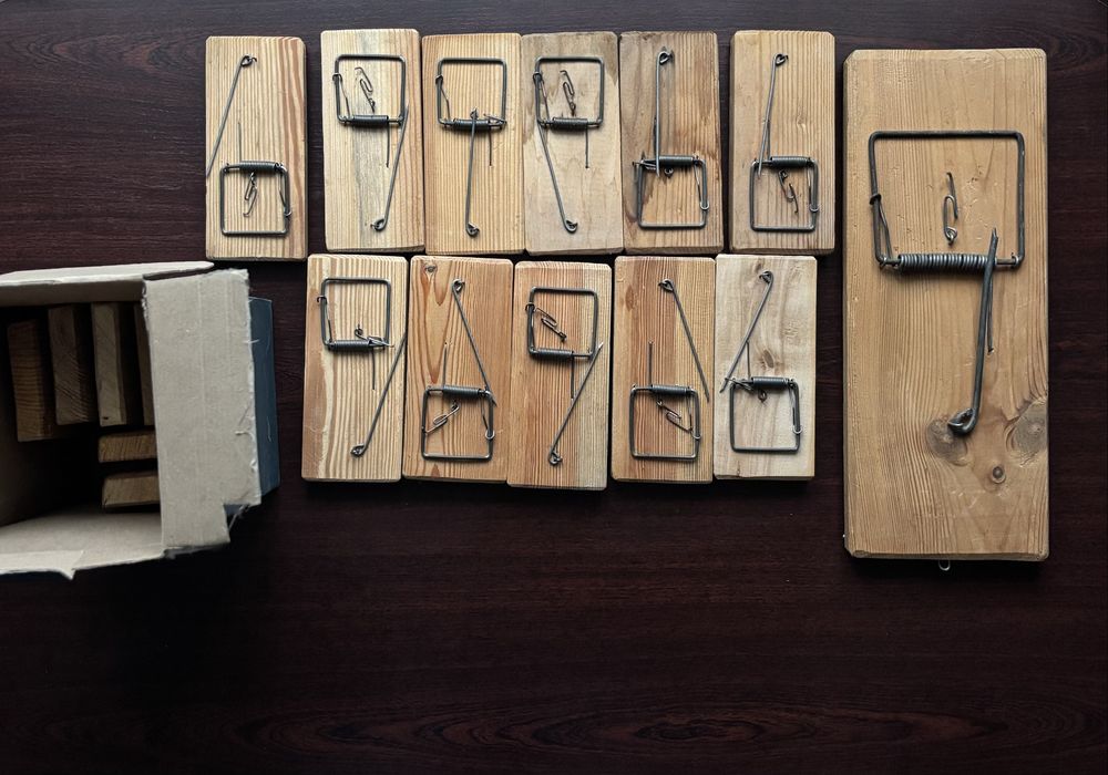 Набір мишоловок - дерев’яні з металевим механізмом, 18 шт.