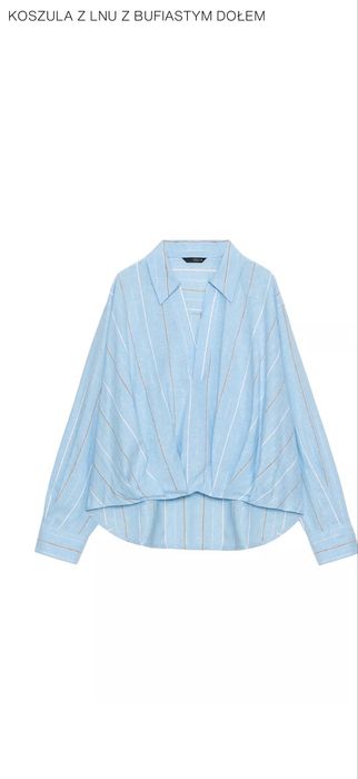 Zara oversizowa koszula z dodatkiem lnu roz. XS S