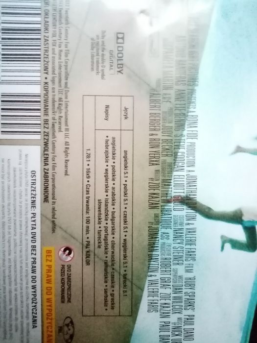 RUBY SPARKS film dvd