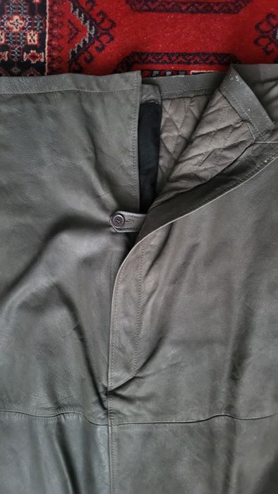 Skórzany, ciepły płaszcz