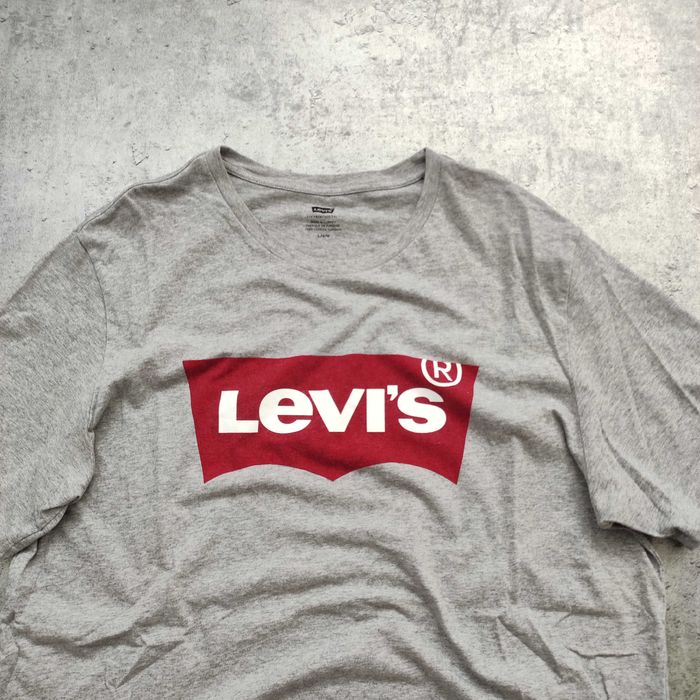 MĘSKA Koszulka Szara Levis Duże Logo PREMIUM Bawełna Elegancka