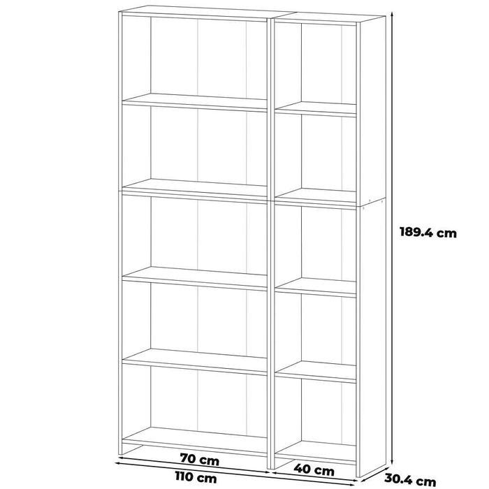 Regał Na Książki Do Salonu Nowoczesny Pella 110cm Modułowy Stojak Duży