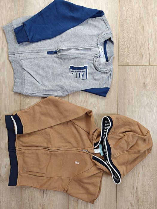 2x bluza dla chłopca 98 obaibi z kapturem,5-10-15 bez kaptura, stan bdb, zadbane, na zamek z kieszeniami