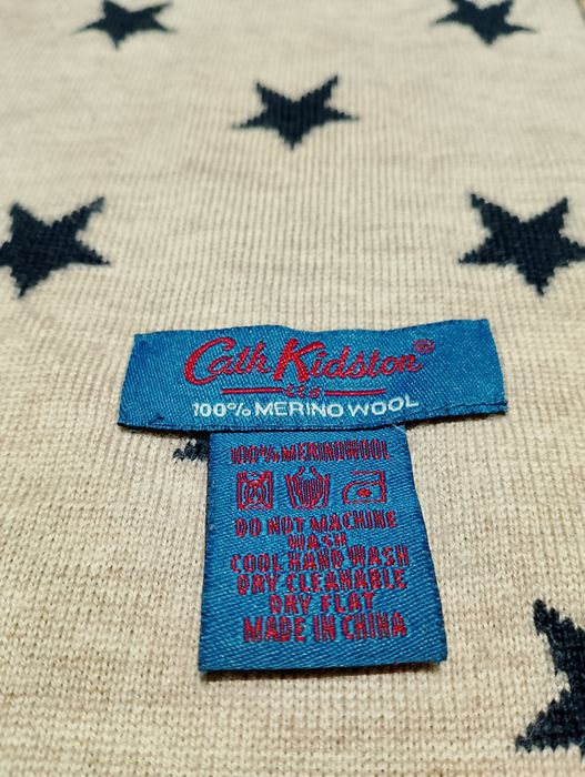 Granatowy Wełniany Dwustronny Szalik Szal Cath Kidston