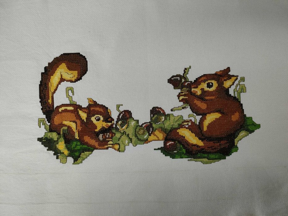 Quadro Ponto Cruz - Esquilos