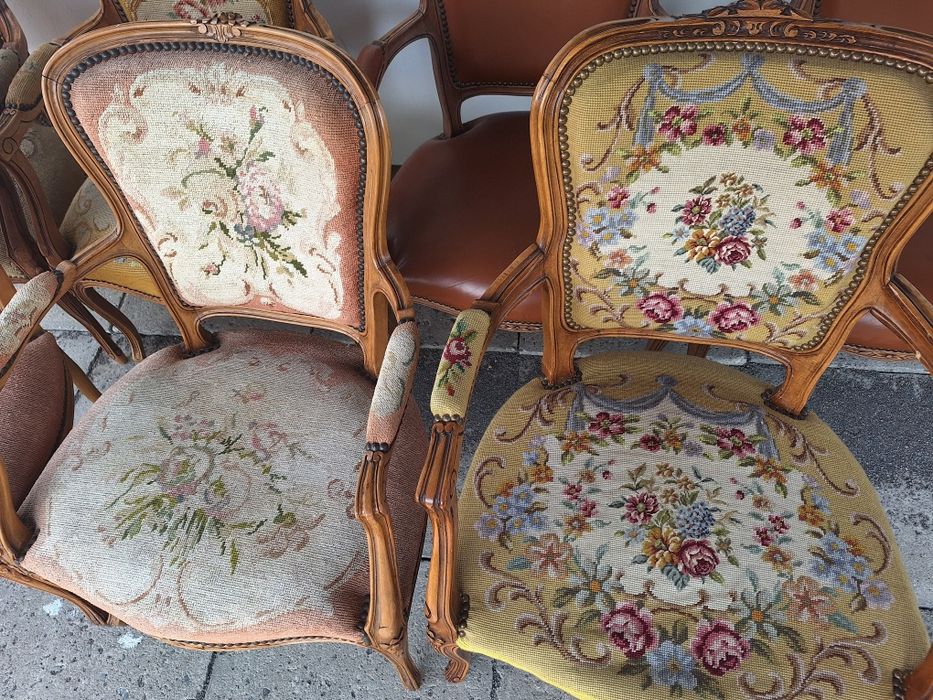 Krzesła ludwika gobelin piękne