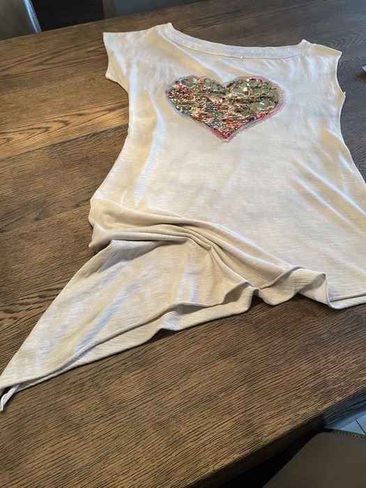 Bluzka z sercem cekiny kolorowe