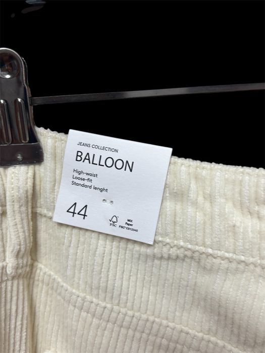 Calças bombazina Ballon hight Waist tamanho 44 Mango Novas
