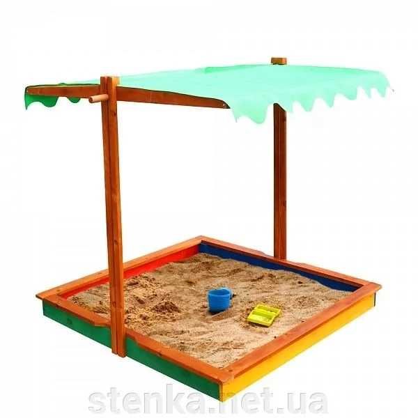 Пісочниця із дерева з тентом Песочница детская