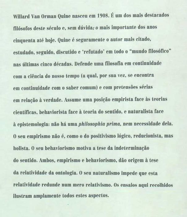 W. V. QUINE «Filosofia e Linguagem»