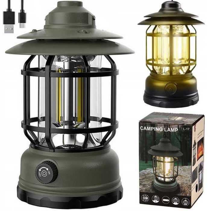 Lampka kempingowa LED przenośna CAMPING LAMPA COB USB LT24