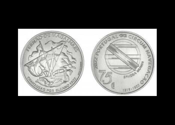 Moeda comemorativa 7.5€ Prata Fernão de Magalhães Elcano 1522