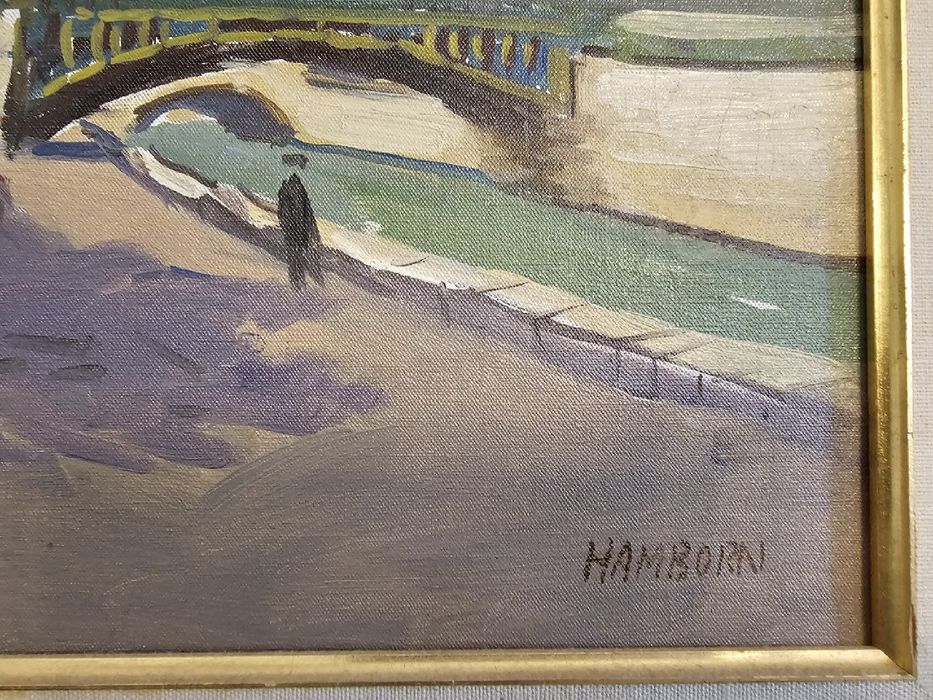 Obraz Olejny Axel Hamborn scena miejska