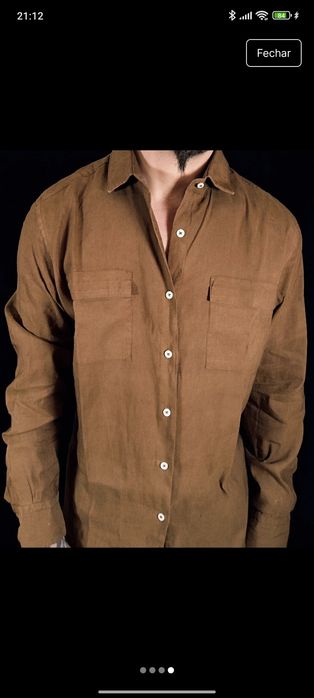 Camisa de Linho Massimo Dutti XL