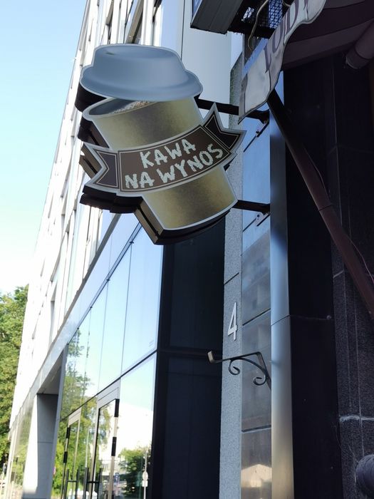Reklama led Makieta zewnętrzna KAWA NA WYNOS kaseton