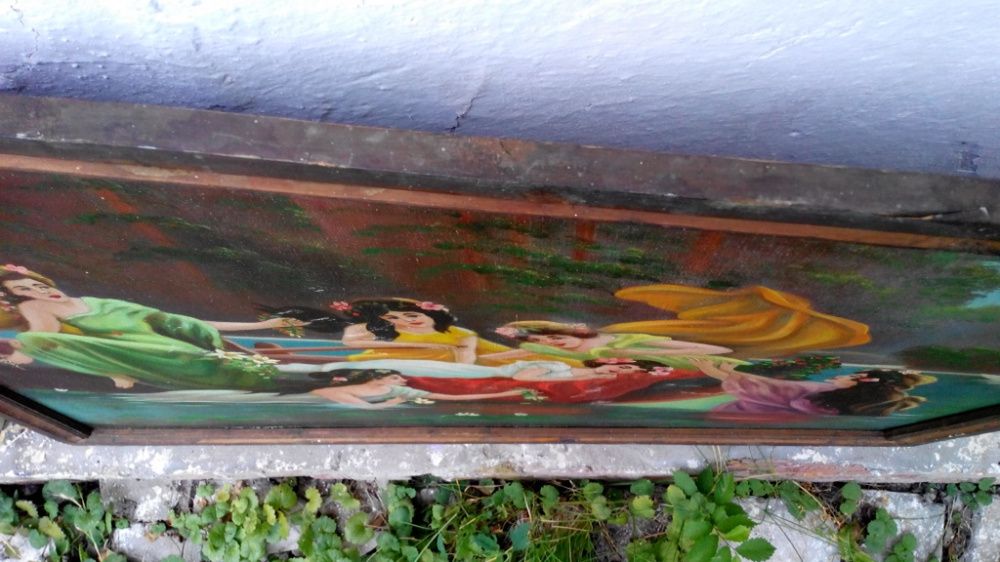 Картина антиквариат "Лесные нимфы"