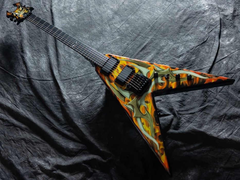 B.C. Rich Kerry King KKV Flying V Tribal Flames