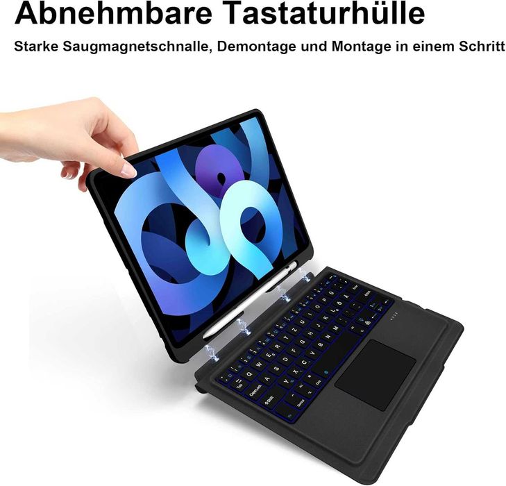 Seagtigau etui klawiatura touchpad RGB LED iPad Pro 11 Air 4 5 Air 11