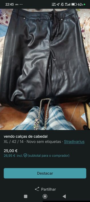 Vendo calças de cabedal