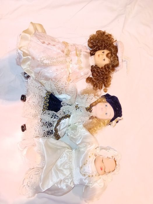 Set of 3 Antique Porcelain Dolls