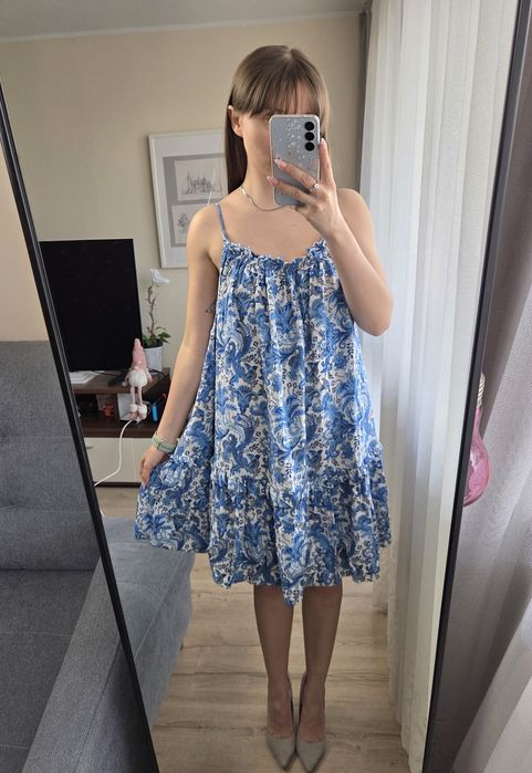 Rozkloszowana sukienka mini Tom&Rose M wiskoza oversize lato