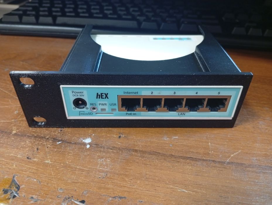 Кронштейн для mikrotik hex у 19" Або 10" стойку