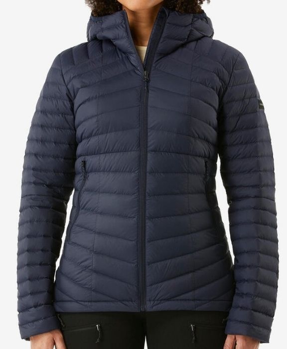 Kurtka trekkingowa puchowa damska Forclaz MT100 granatowa Decathlon