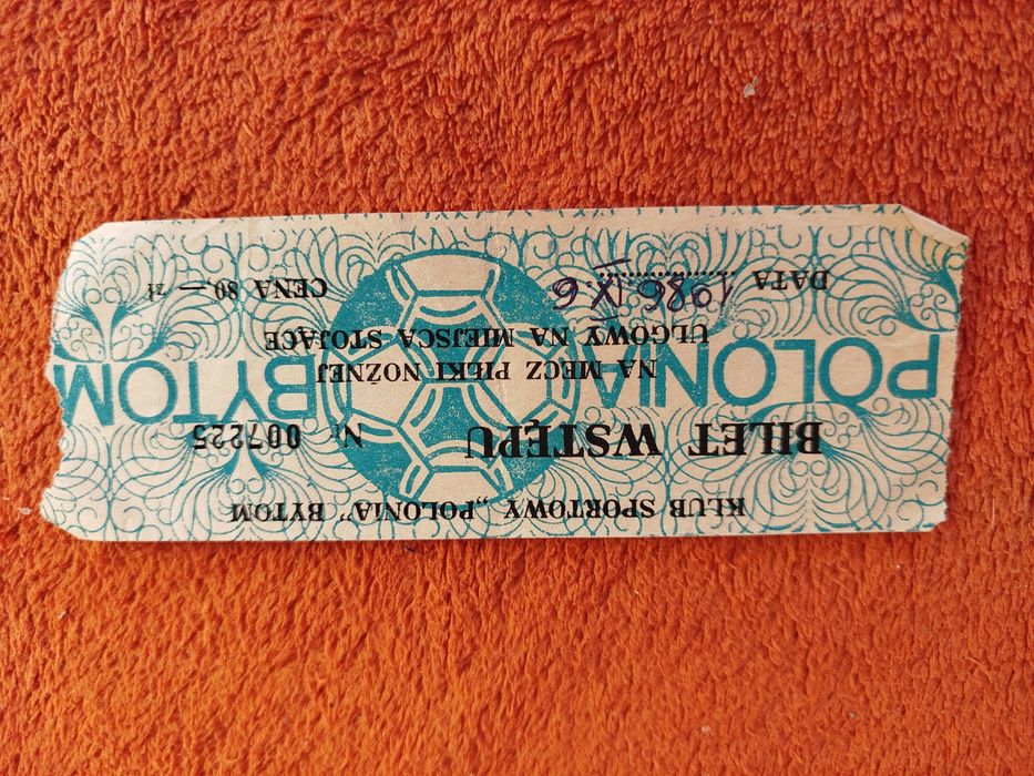 Bilet Polonia Bytom Górnik Zabrze 6 X 1986