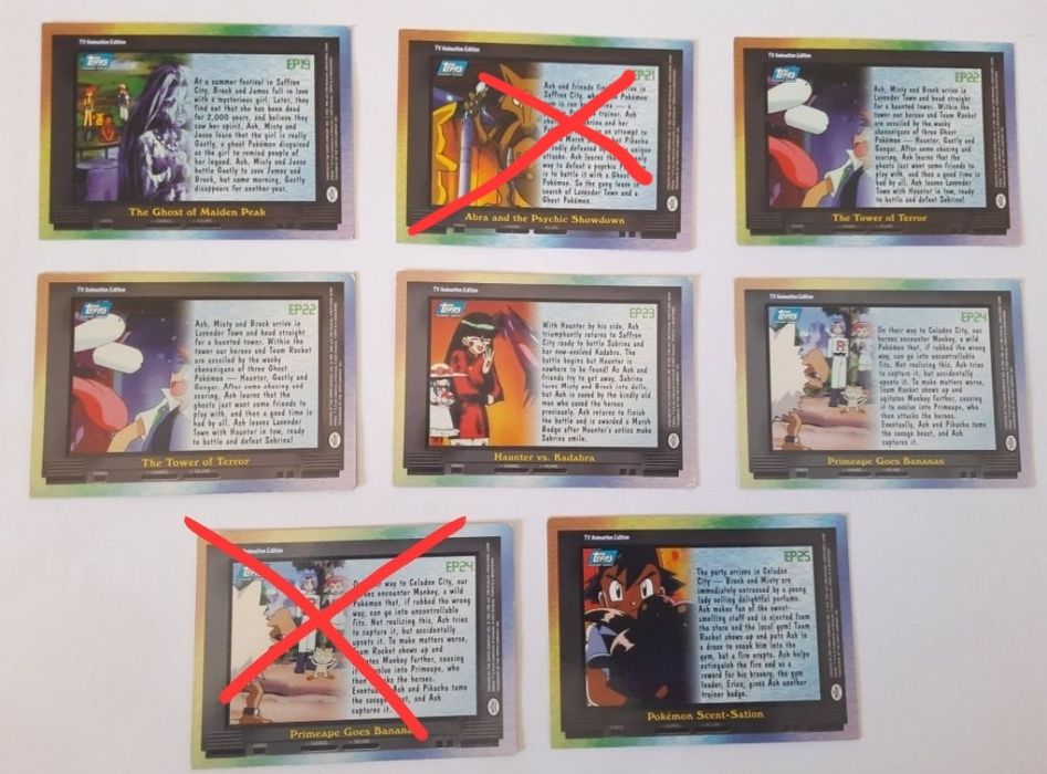 Cartas pokemon topps episodios - venda à unidade