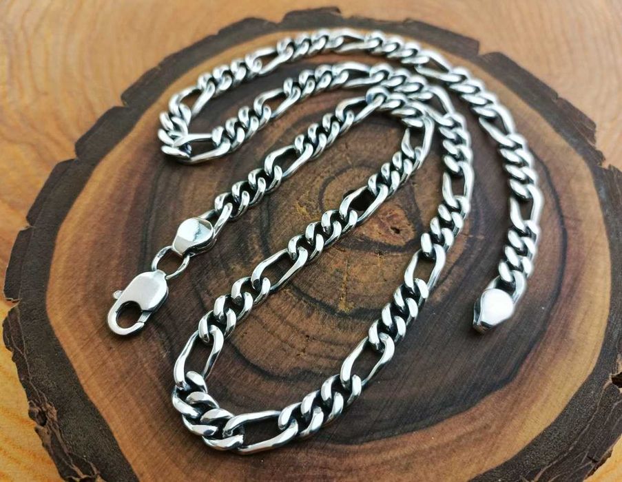 Серебряная цепочка Фигаро, Панцирь со вставками. Ланцюг Фігаро, Панцир