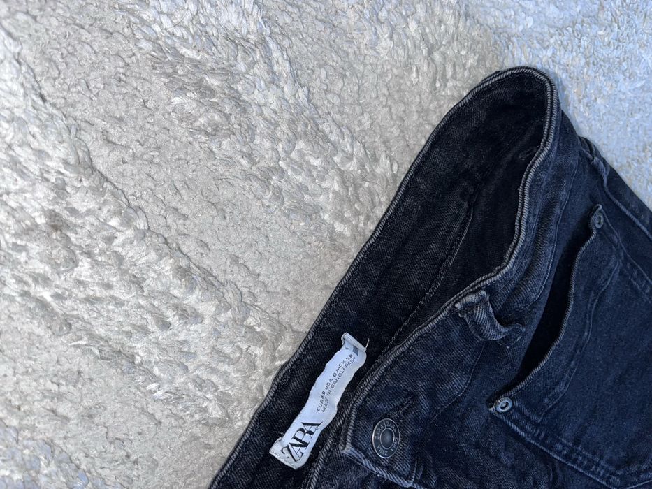 Zara spodnie 3/4 wysoki stan elastyczne strzępione r.40