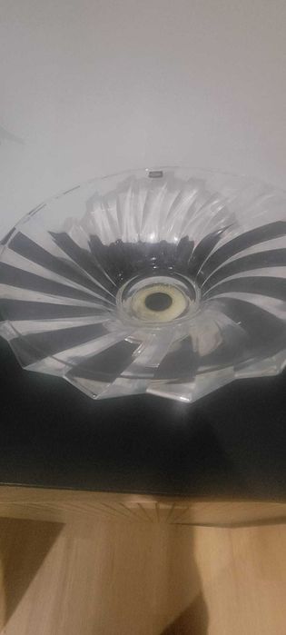 Grande Fruteira Cristal Bohemia (35cm) - Base Prata (Pequeno Defeito)