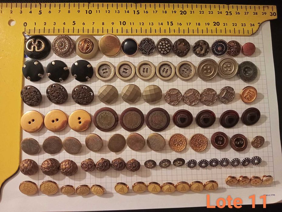 6 Lotes de botões vintage